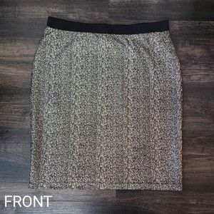 Black and Gold Glitter Stretch Pencil/Midi Skirt